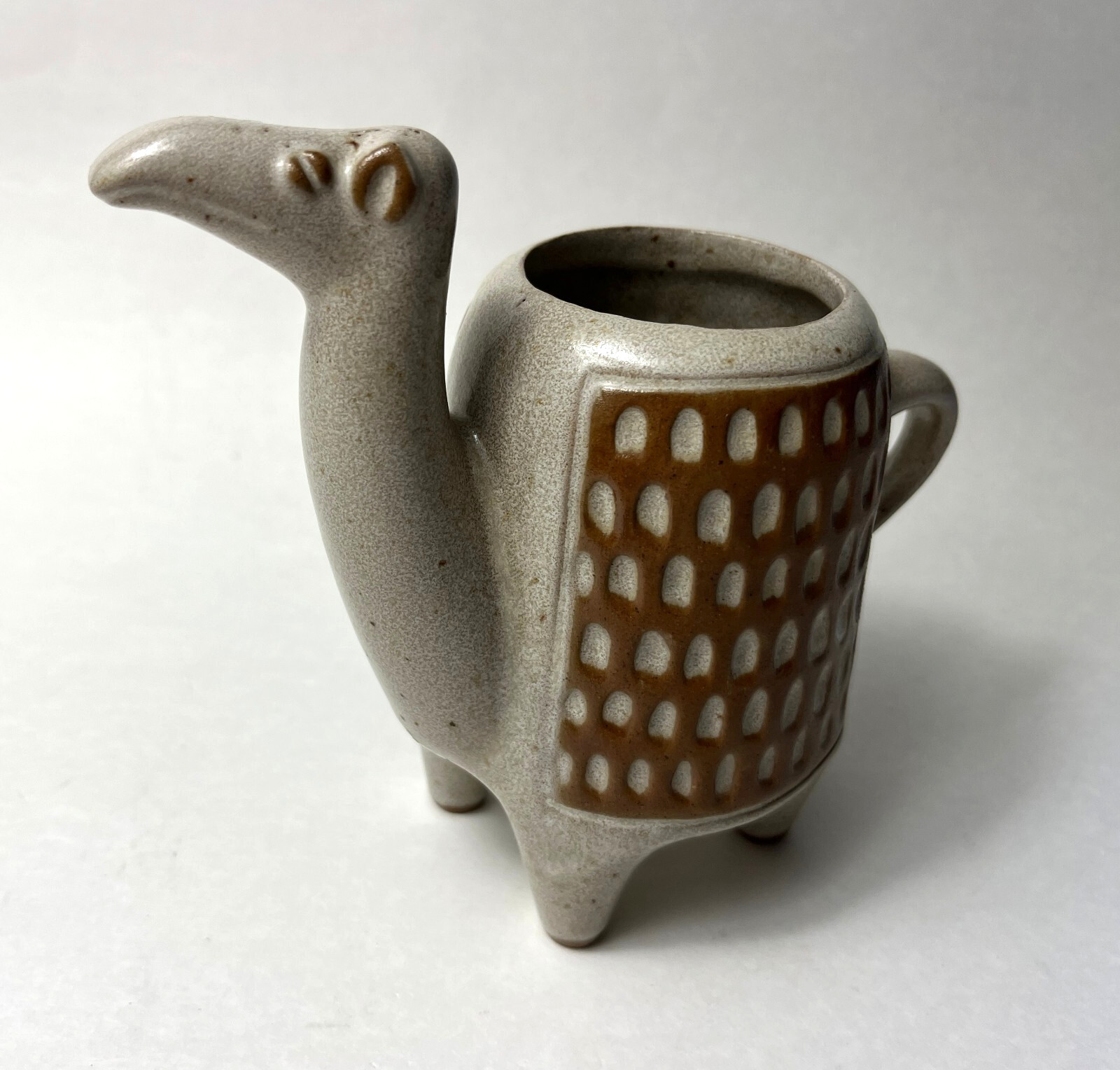 Vintage MCM David Stewart Lions Valley Stoneware Camel Planter Retro