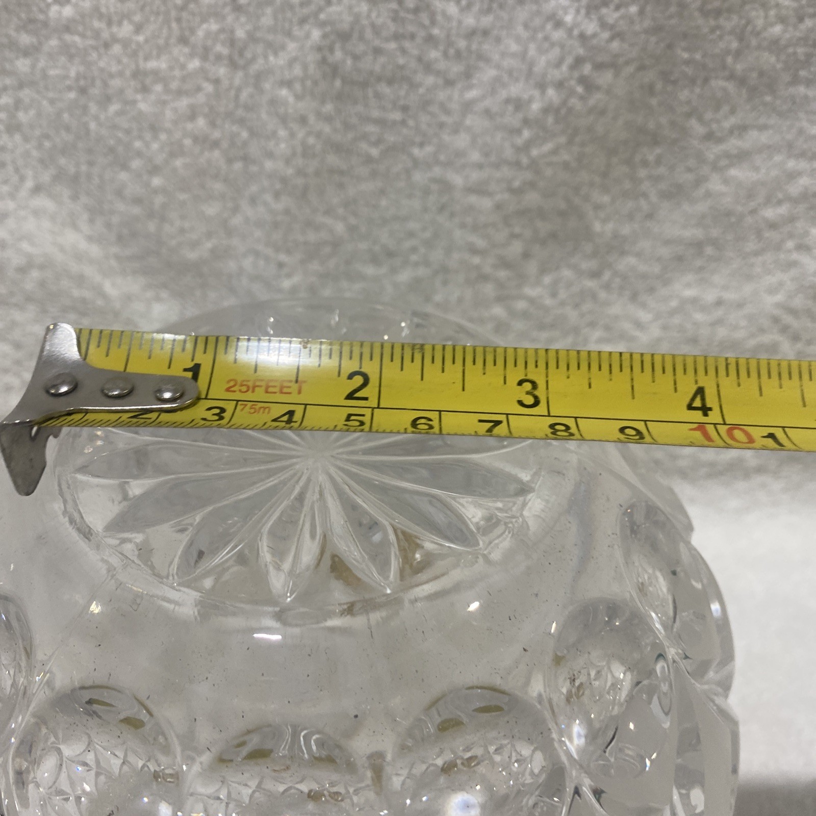 Vintage Nachtmann Bleikristall Emerald Cut Crystal Rose Bowl Vase 5.5″ 3.5lbs