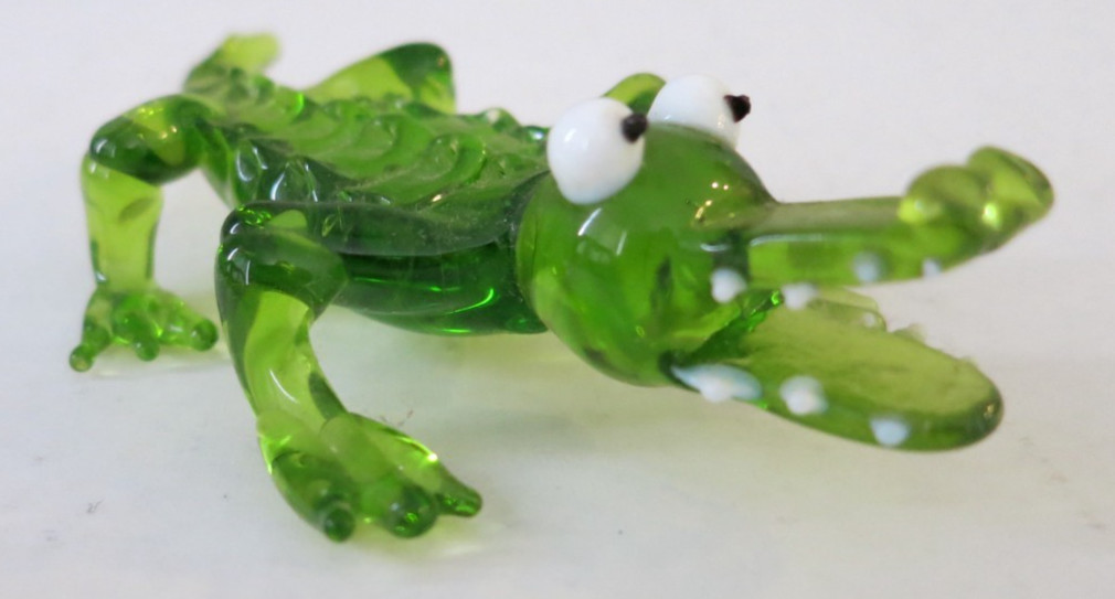 Hand Blown Art Glass Murano-Style Alligator Crocodile Figurine Miniature