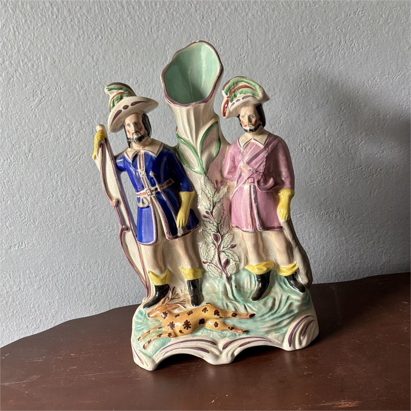 Victorian Era 1860’s Staffordshire Hand-Painted Period Dress Couple Figurine