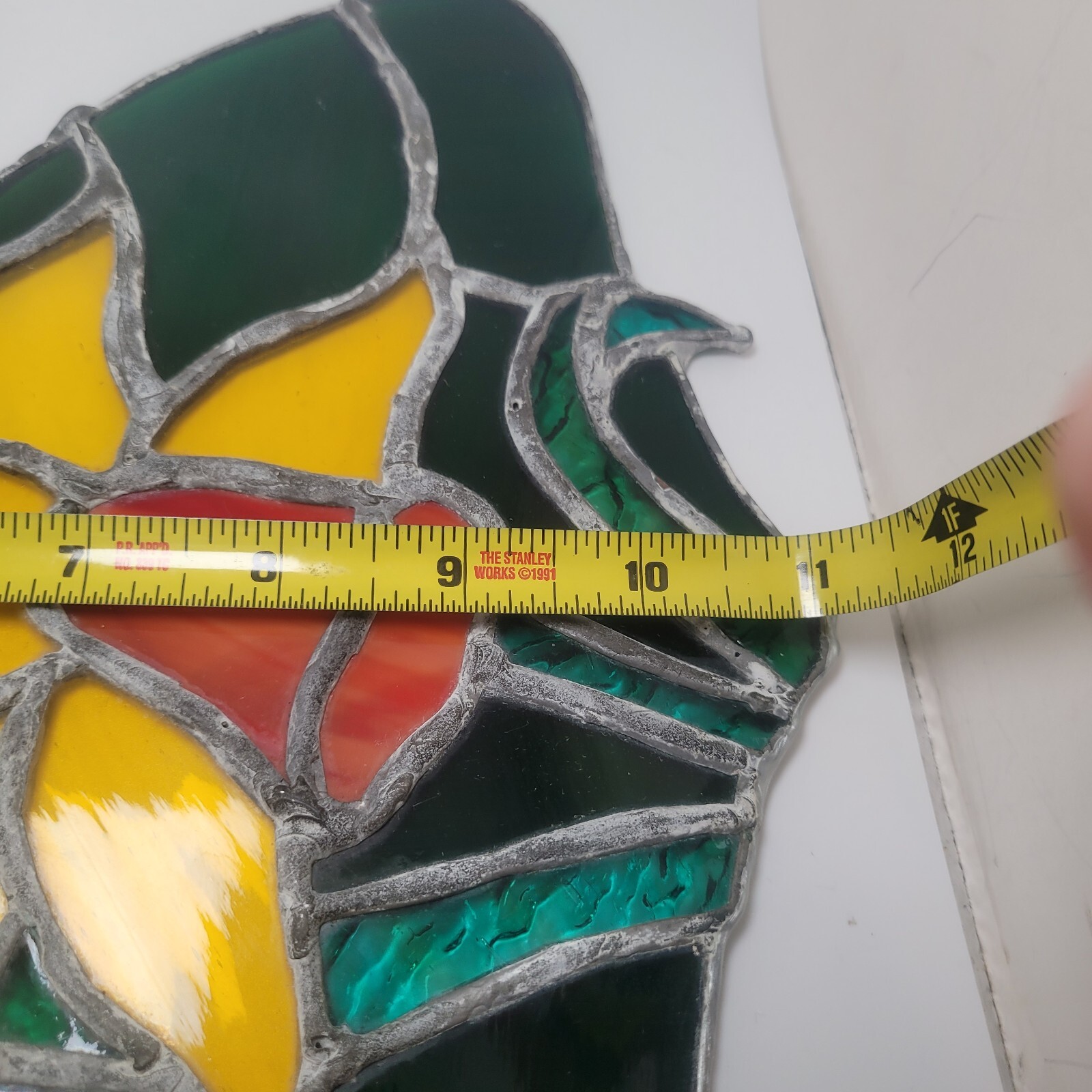 Stained Glass Daffodil Lilly Flower Sun Catcher Window Art Chain Hanger