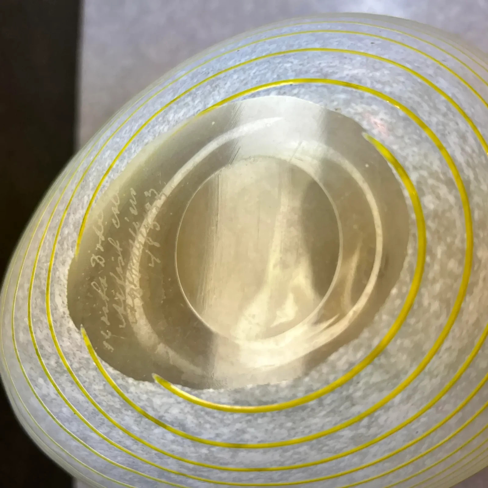 1980s Handblown Kosta Boda Bertil Vallien Aphrodite Asymmetric Yellow White Vase