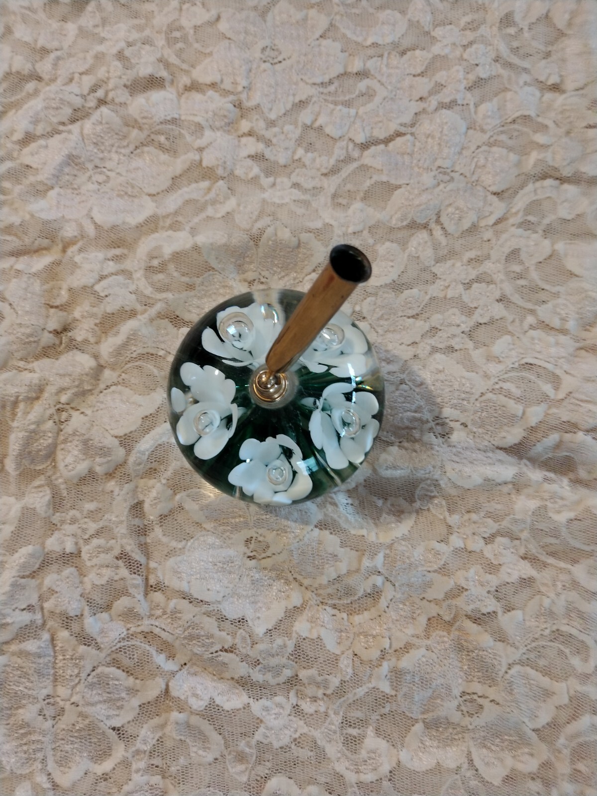 Vintage Maude and Bob St. Claire Pen Holder White Flowers & Bubbles 1979