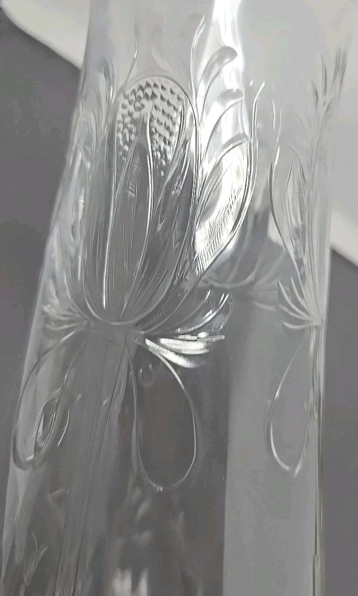 Antique Stourbridge Stevens & Williams Rock Crystal Glass Floral Vase 11 3/4
