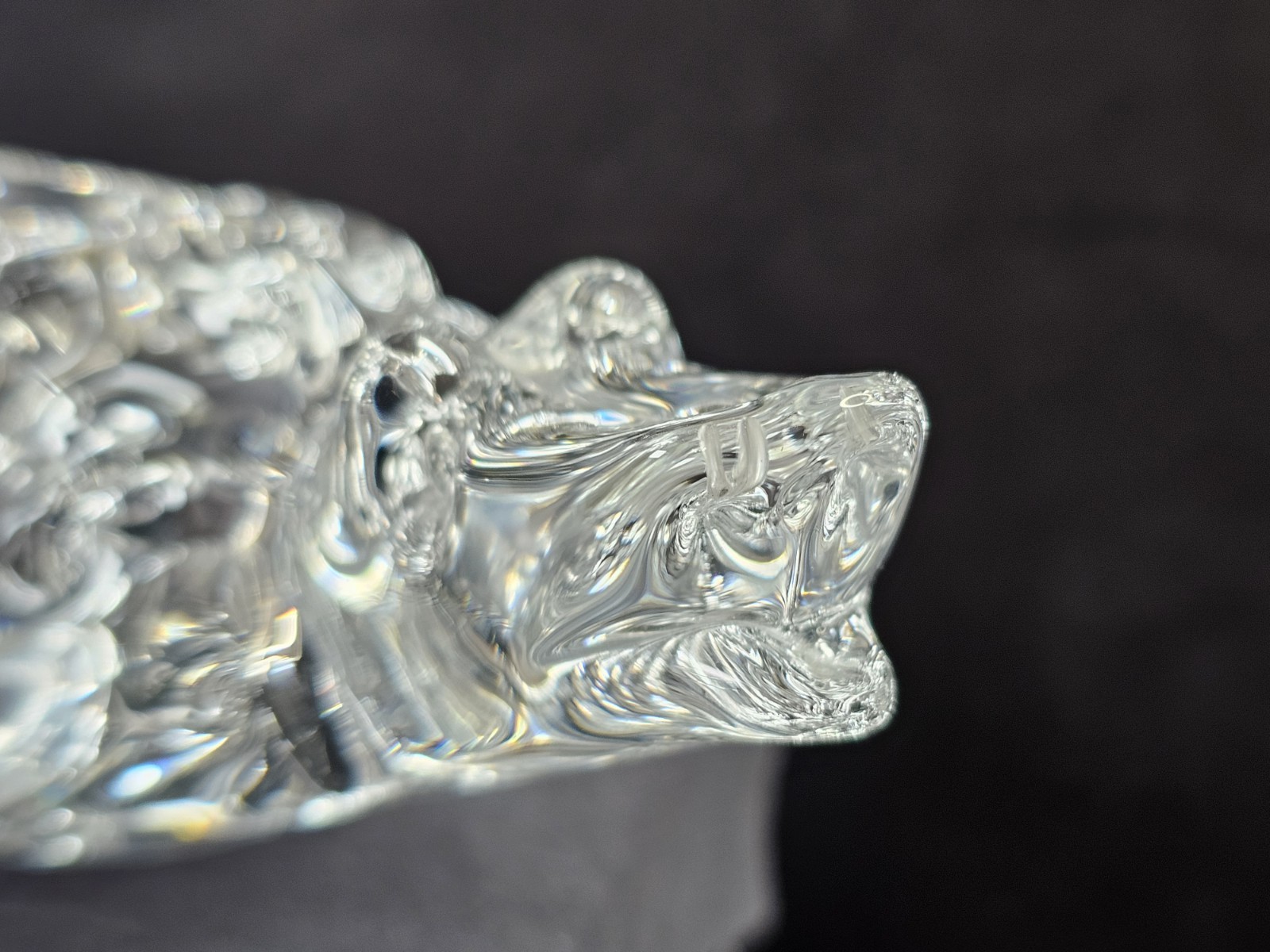 FM Ronneby Sweden Alligator Crocodile Caiman Clear Art Glass Crystal Figurine