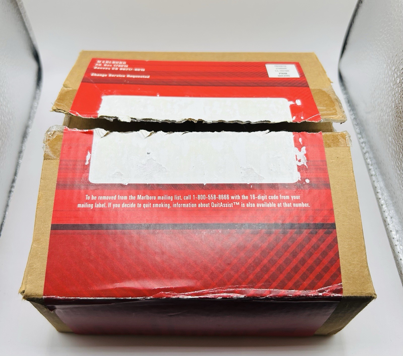 VINTAGE Marlboro Flavor Chase Glass Ashtray. 4” x 1.5”. Brand New In Box. Arrow