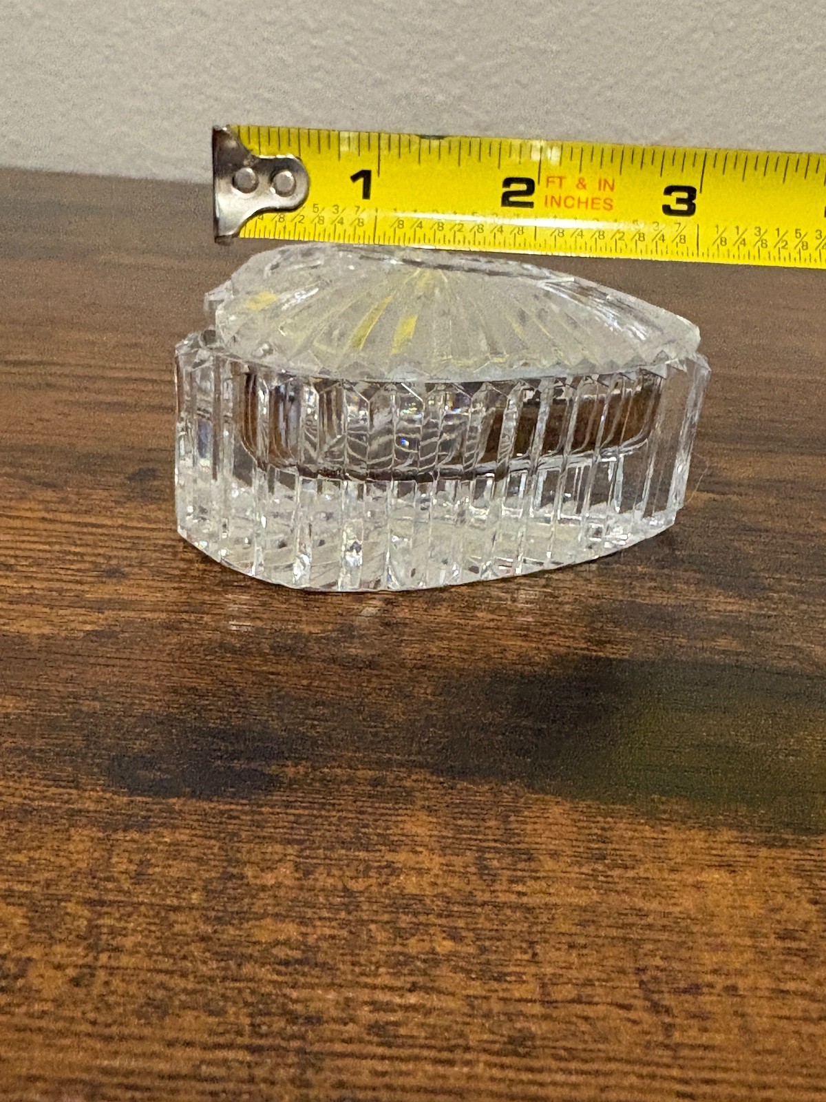 Waterford Crystal Clear 3″L Heart Shaped Lidded Trinket Box W/BOX