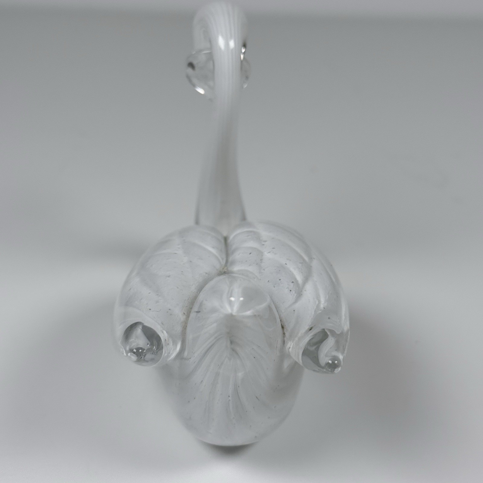 Art Glass Crystal White Swan Figurine Paperweight 5”