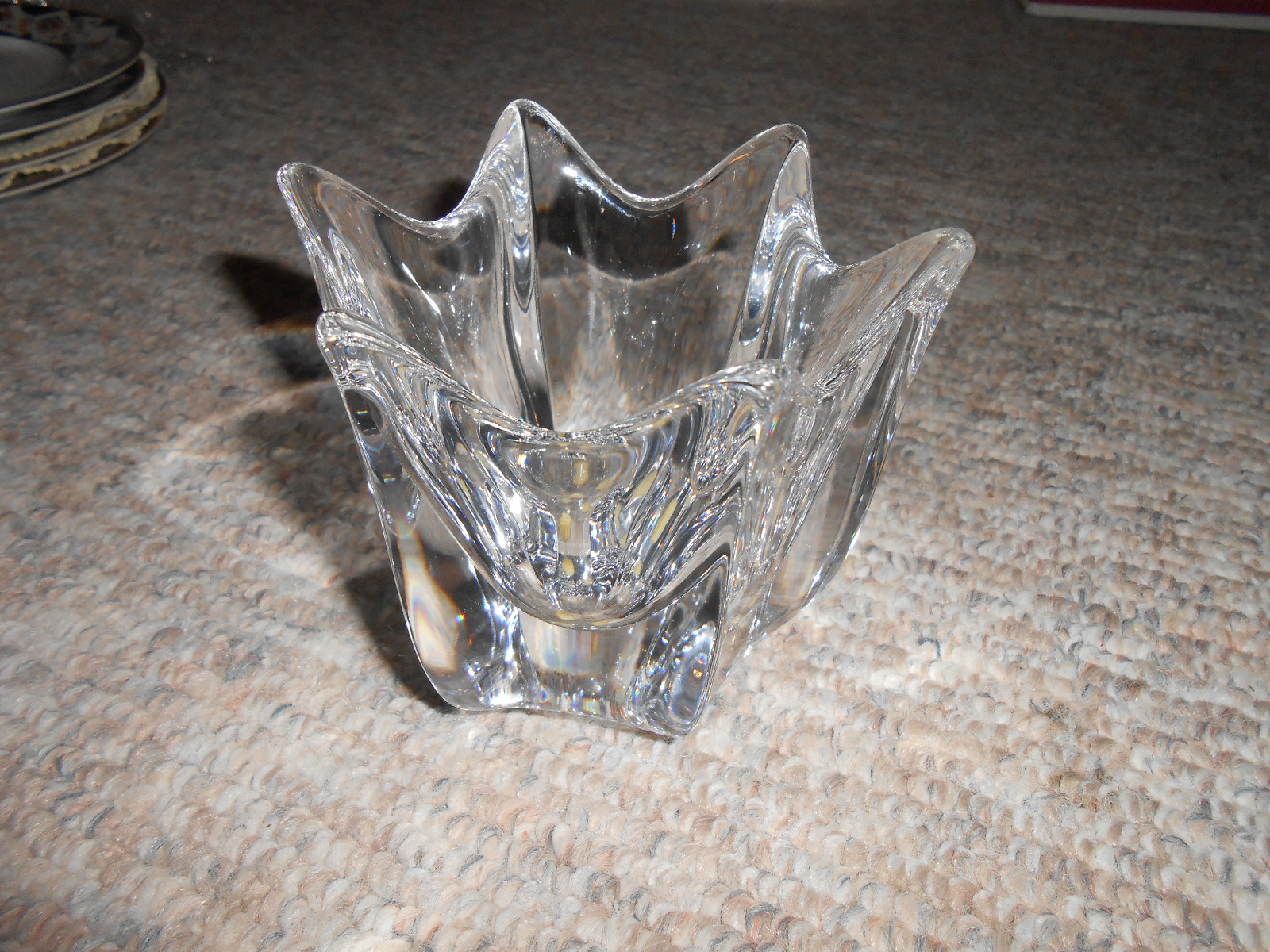 One Orrefors crystal bowl 4 inches tall 4 1/2 inches wide