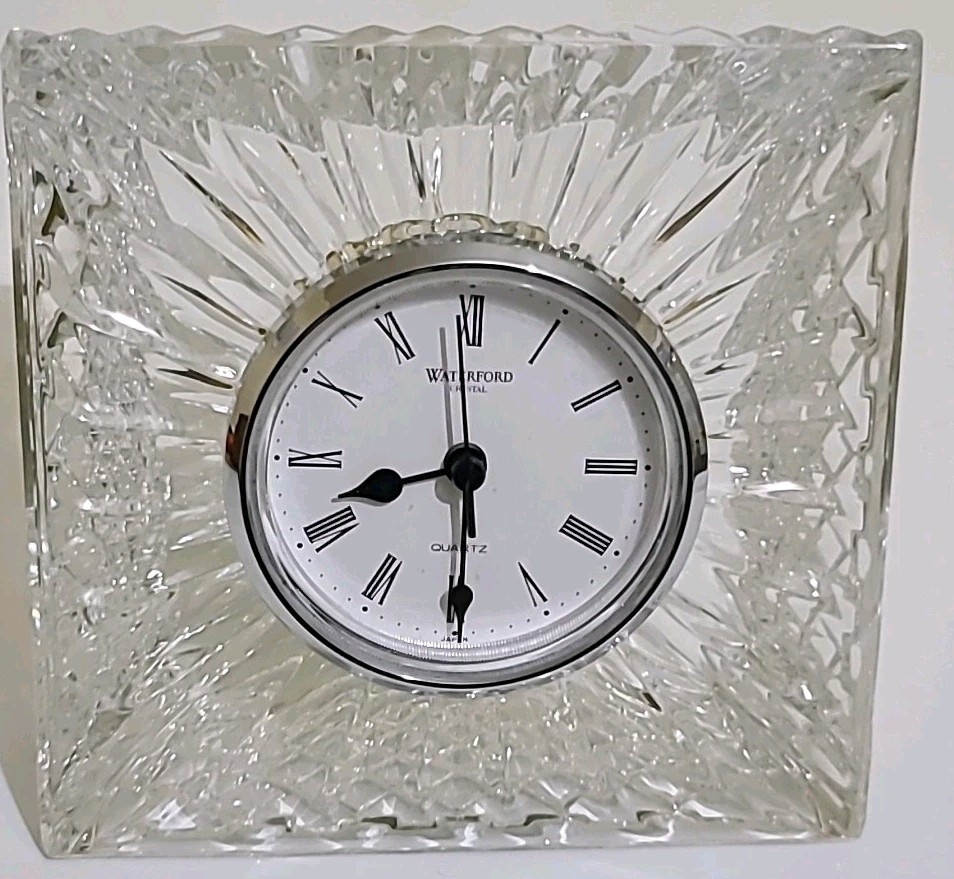 Vintage Waterford Crystal Quartz Clock New Battery! Beveled Edge Desk Table C708