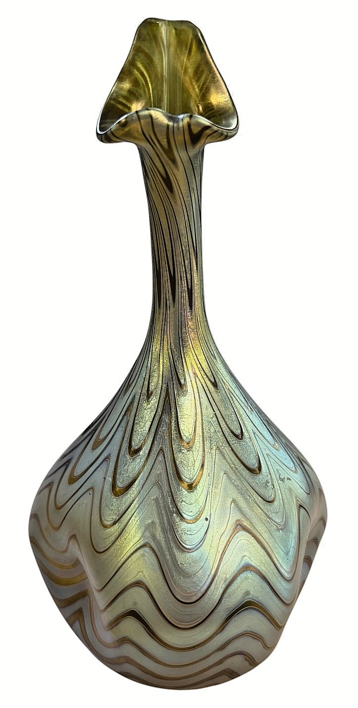 LOETZ PG 6893 IRIDESCENT BRONZE ART GLASS ROSEWATER SPRINKLER SIGNED