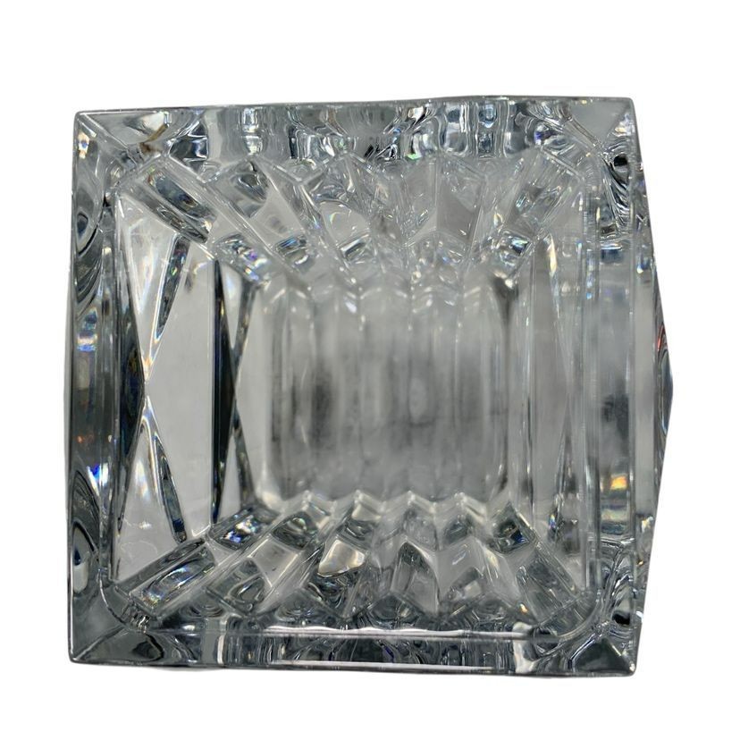 BACCARAT Glass LOUXOR PENCIL CUP Crystal VASE VOTIVE 3.3 x 3.3 x 4.1″ Used JP