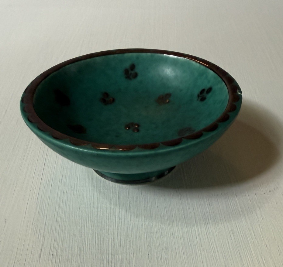 Gustavsberg Argenta VINTAGE 4” Footed Trinket Bowl Made In Sweden