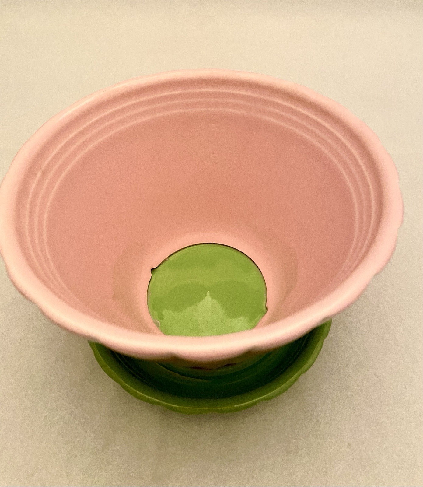 American Indian Shawnee #534 Flower African Violet Pot Attached Saucer