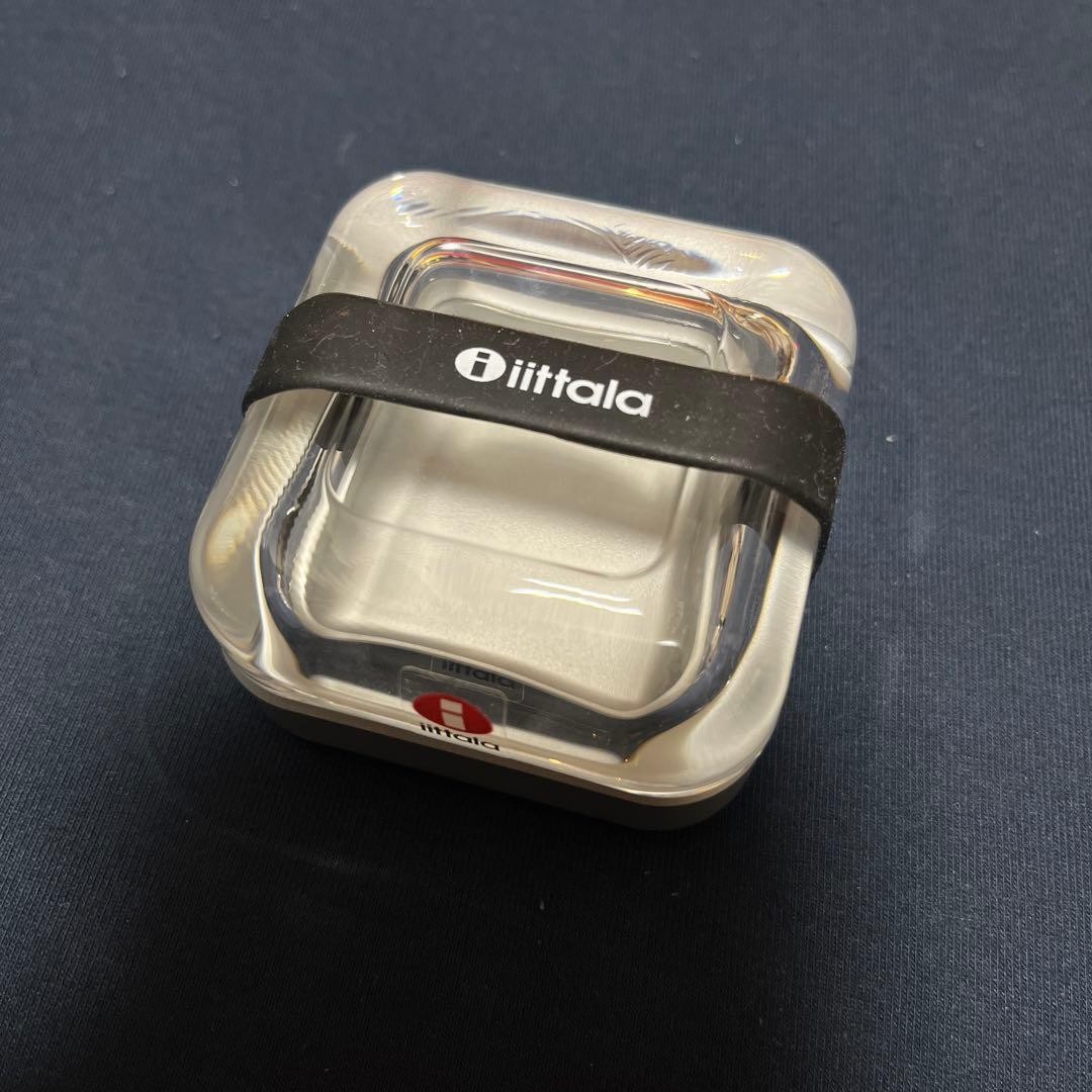 Iittala Vitriini Box Clear Glass Lid Light Gray Aluminum Base Finland NOS
