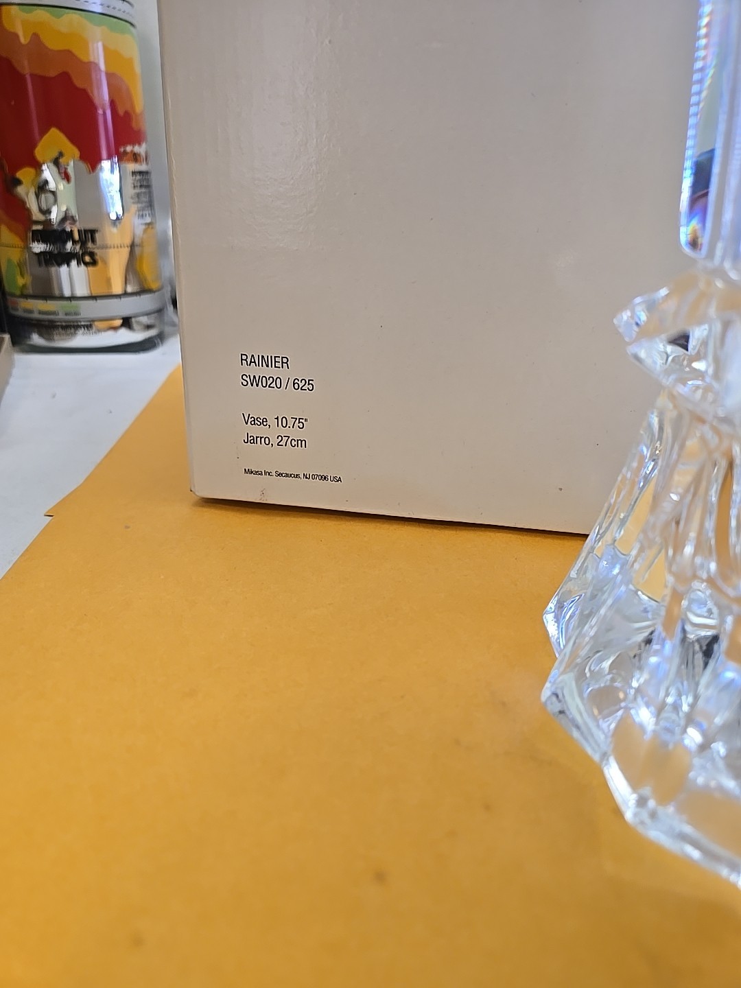 Mikasa Crystal Rainer Pattern 10.75” Vase Beautiful 5 1/2 At Top New In Box