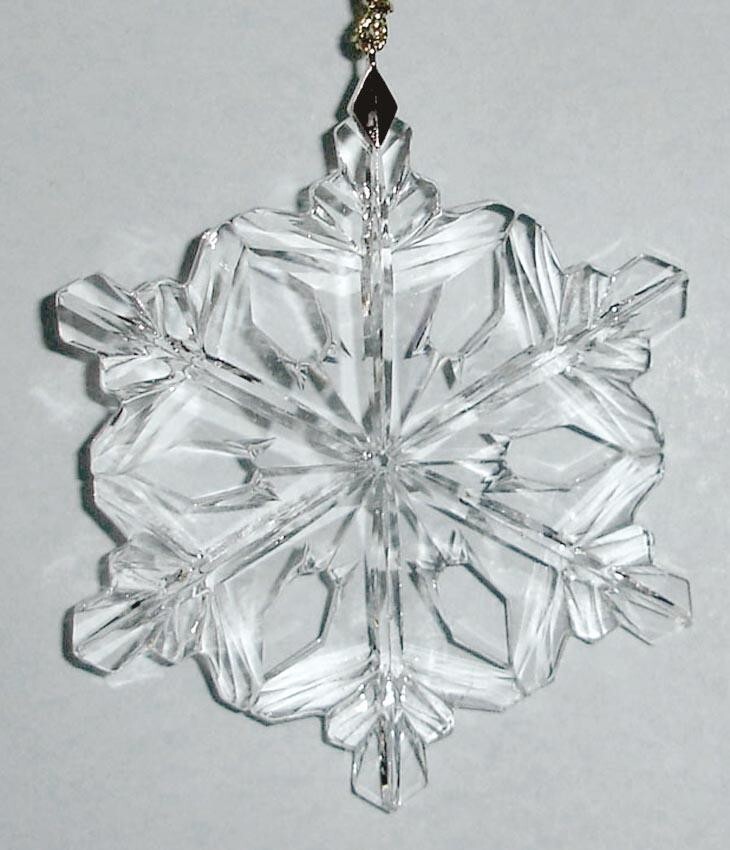 Lenox Optic Snowflake Undated Crystal Glass Ornament 4″ #896408 New