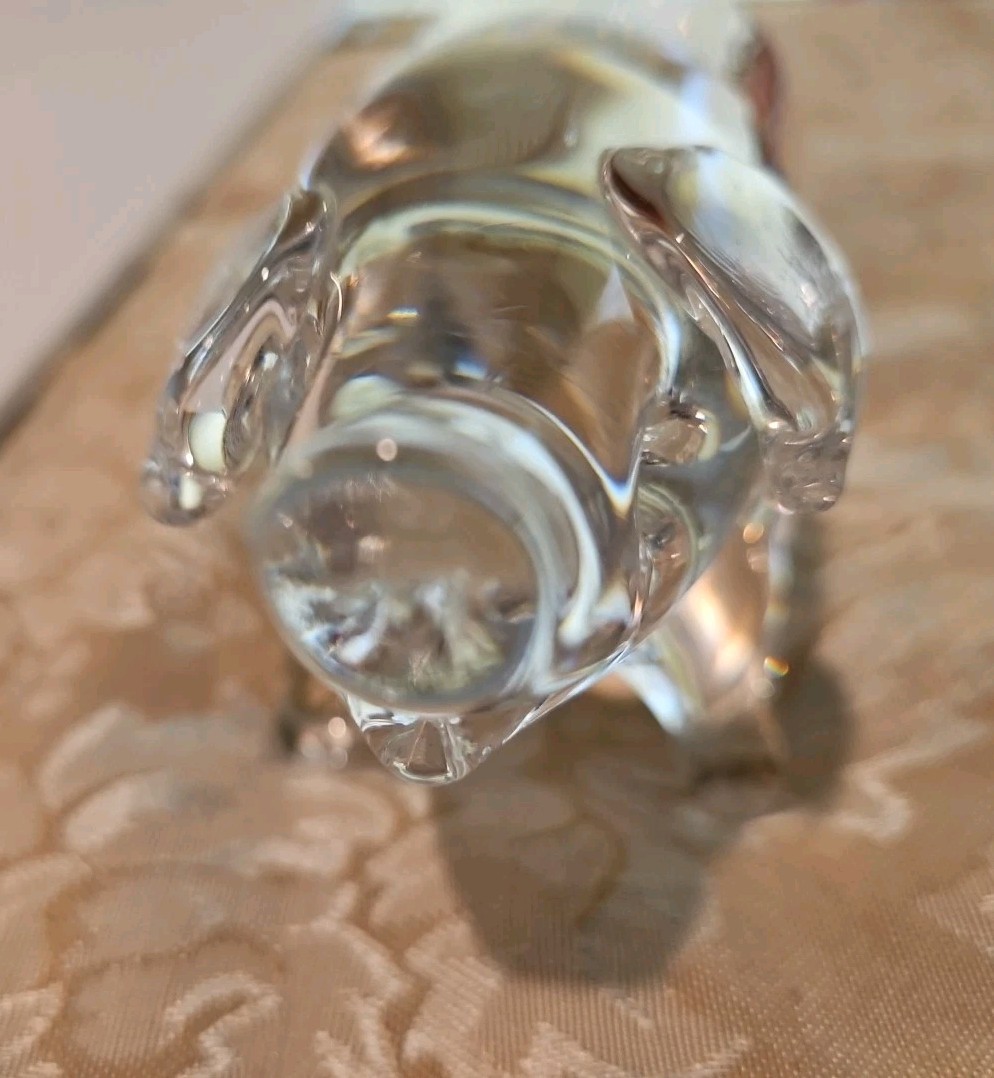 Vintage Clear Glass FIGURINE PIG BOAR WILD HOG