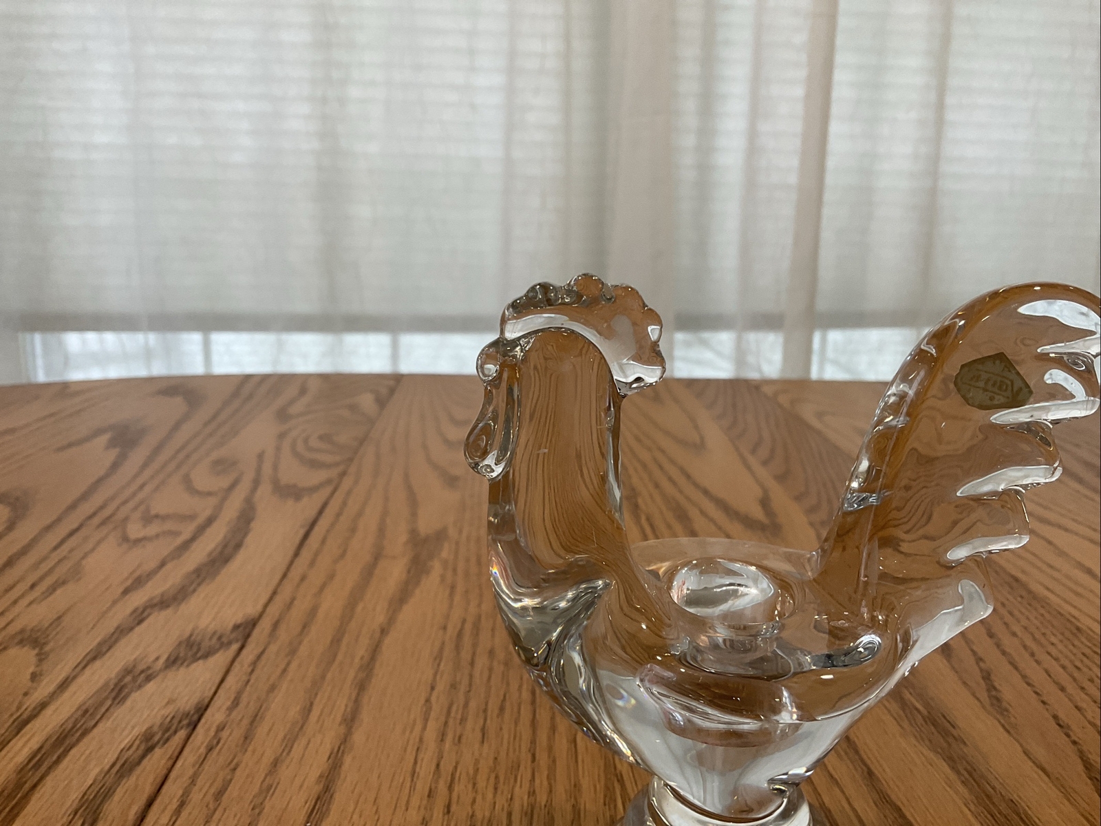 Vintage Art Vannes Crystal Roster Candle Holder Set France 5” High