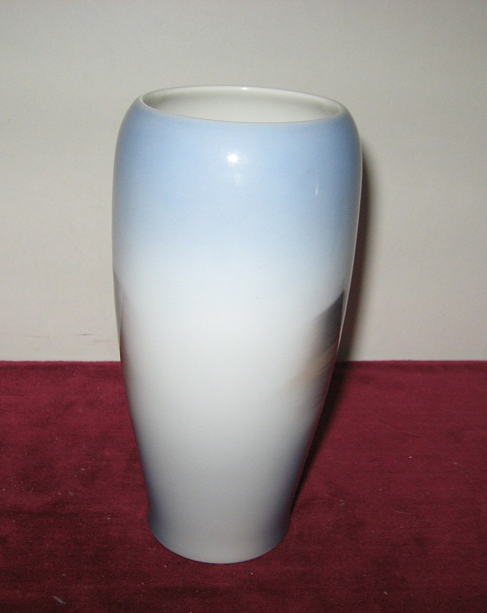 ROYAL COPENHAGEN DENMARK FINE PORCELAIN SHIP SCENE VASE Signed Numbered