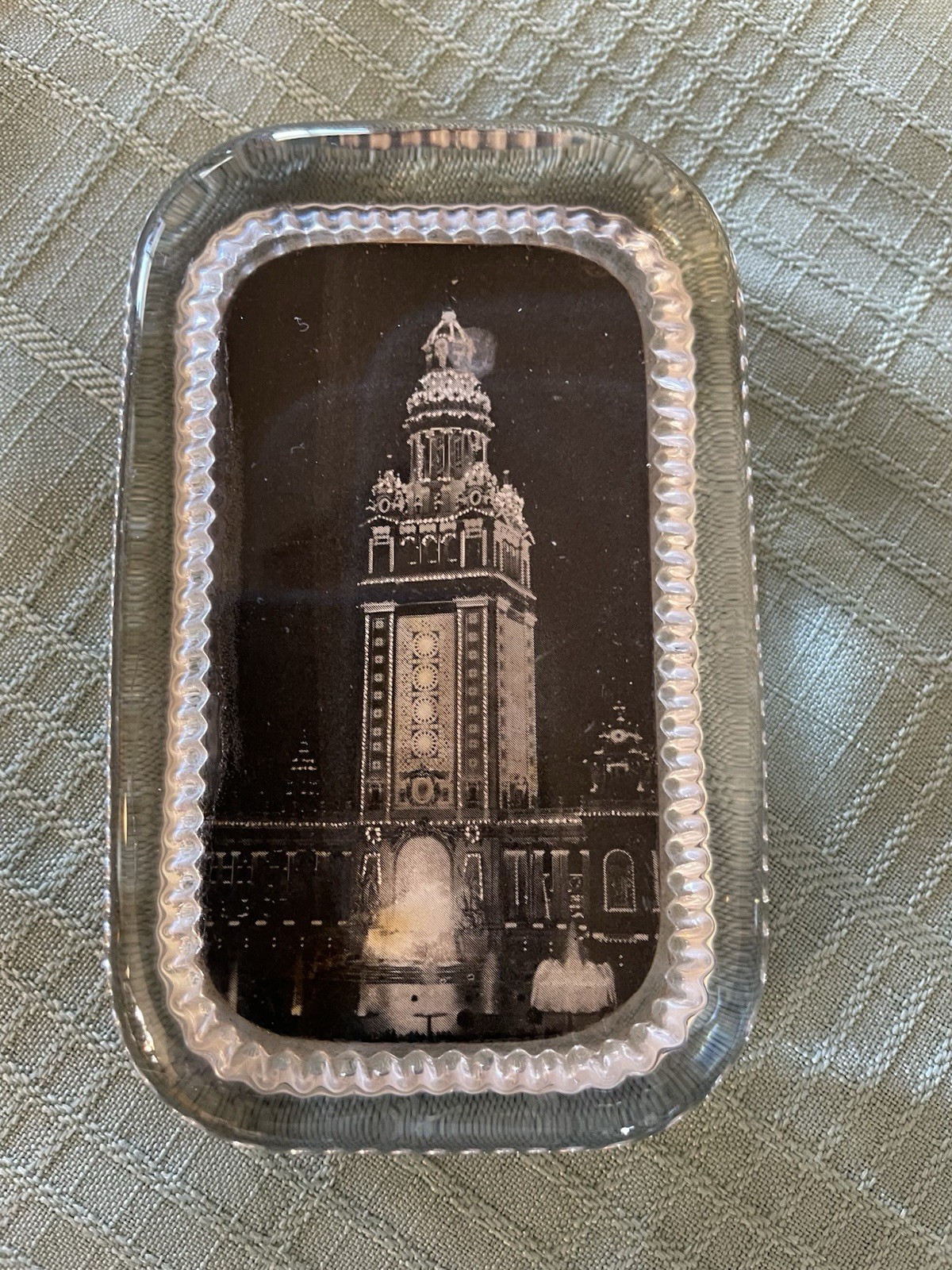 Vintage Glass Souvenir Paperweight Empire Art Co. New York