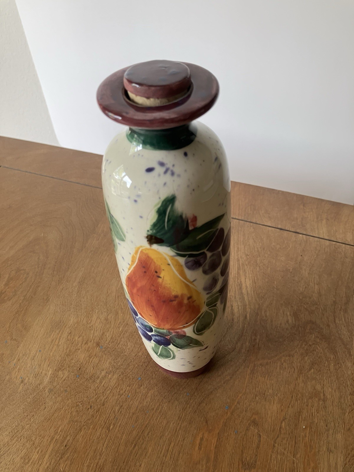 Backsplash White Salmon Pottery 2001 Decanter Bottle With Stopper 10” Signed