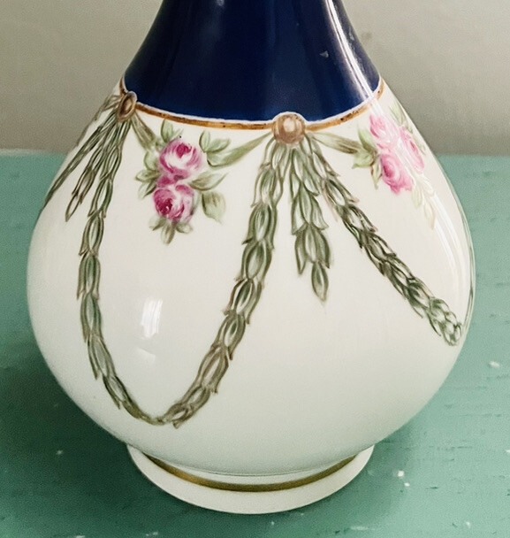 Unique Antique? KPM Blue Berlin Porcelain Vase Hand Painted Gilded HR