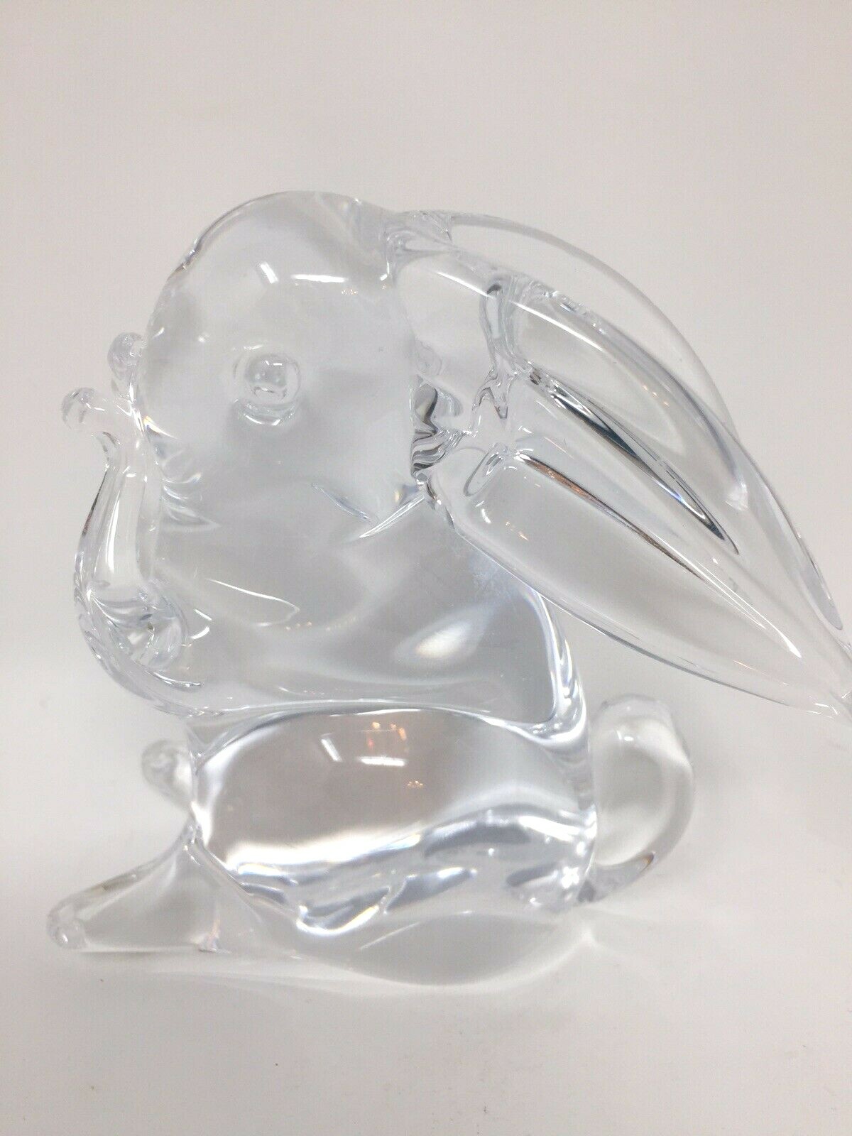 Vintage Lead Crystal Glass Bunny Rabbit Easter Figurine Statue Paper Weight 4″