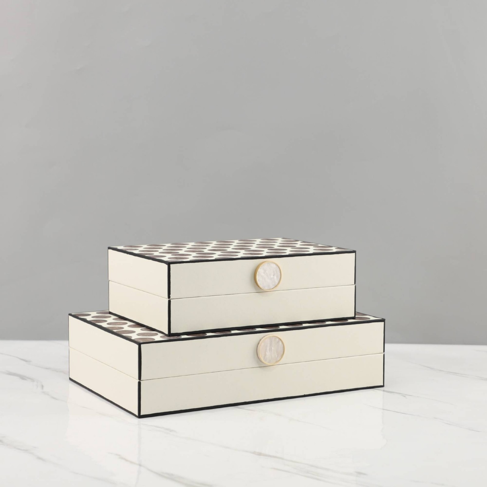 Spotted Storage Box Compact Storage Box with Lid Space-Saving for Home Decor