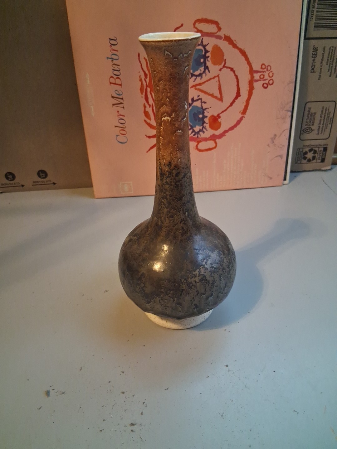 Royal Haeger Onion Bulb Vase Vase in Earth Tones Drip Glaze Indian Decor 10″