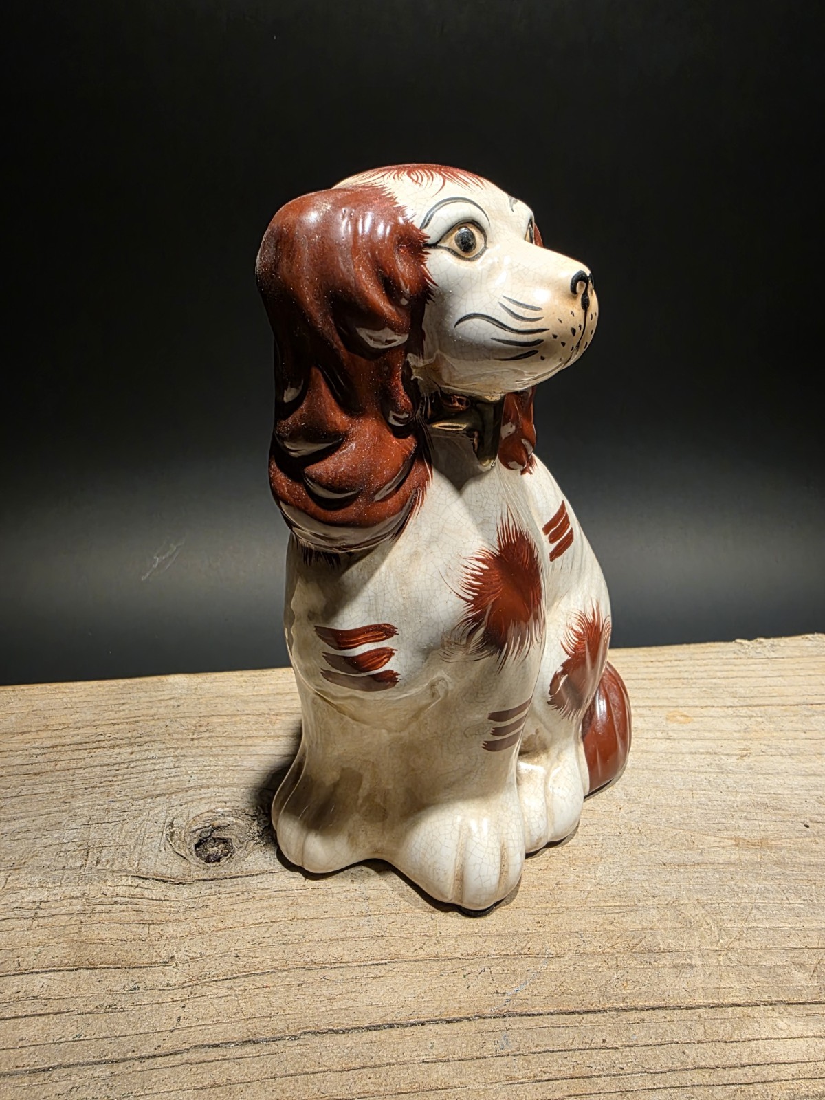 8″ Antique Vintage Style Red Staffordshire Spaniel Dog Figurine