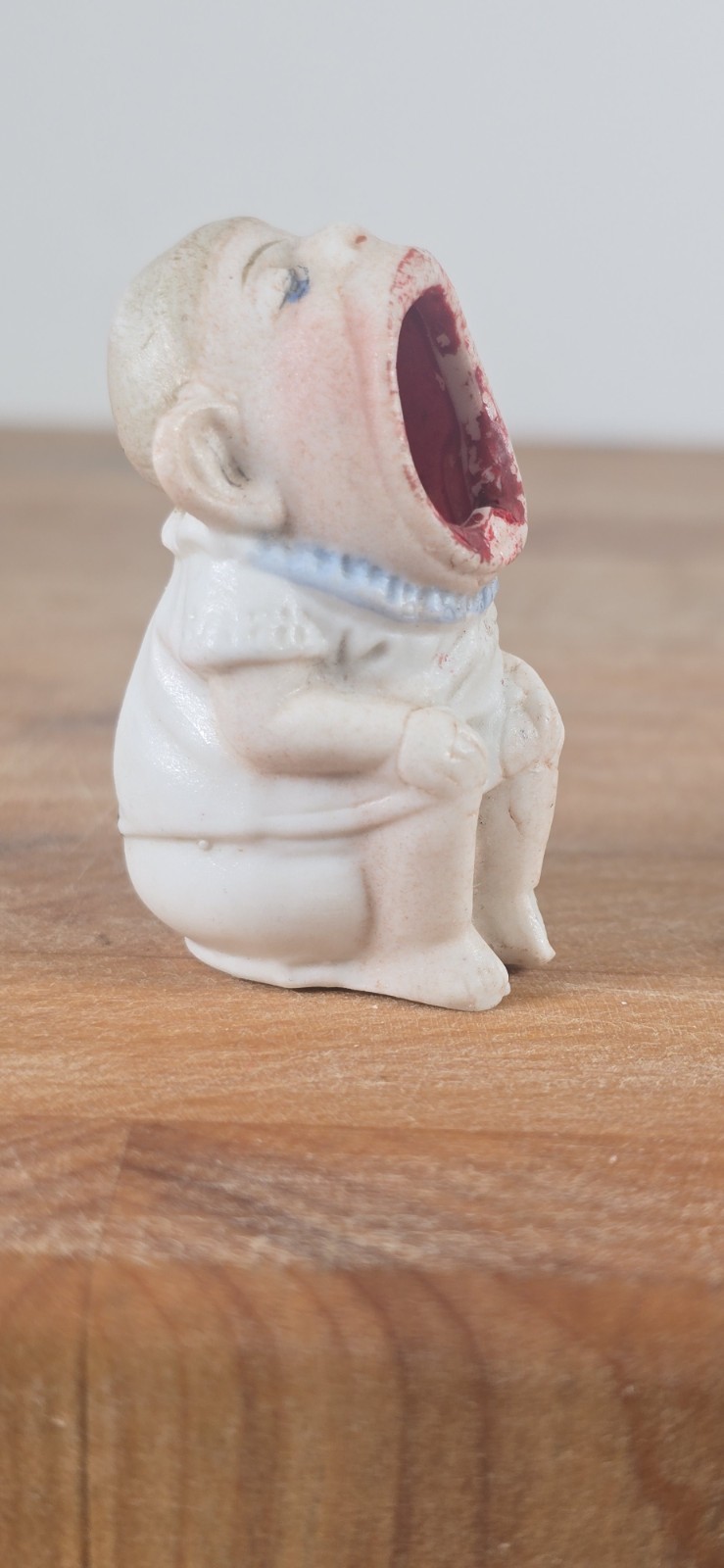 Vintage German Schafer and Vater Ashtray Matchstick Holder Boy On Pot