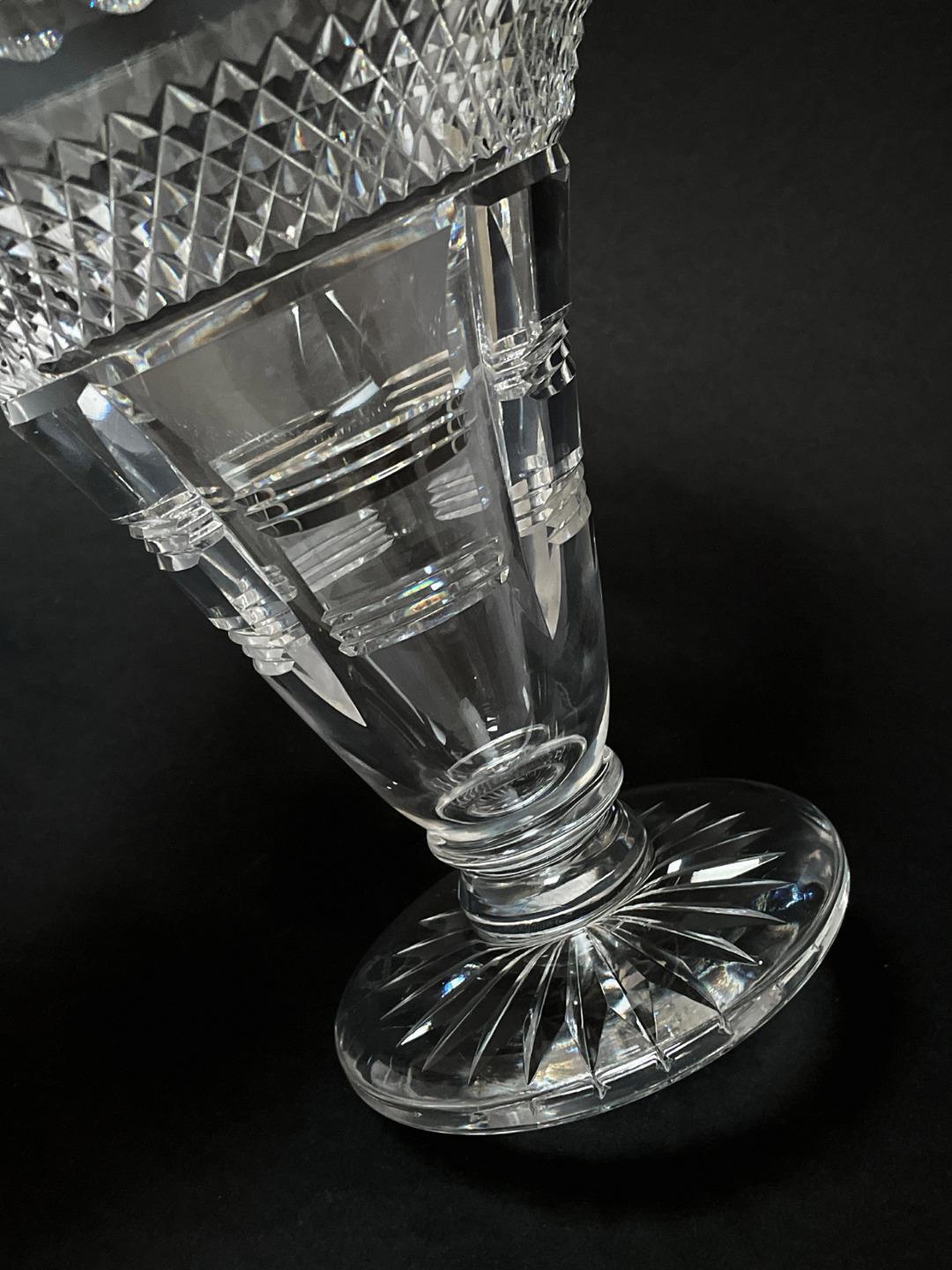 VINTAGE STOURBRIDGE GLASS Co CUT CRYSTAL VASE ART DECO SIGNED