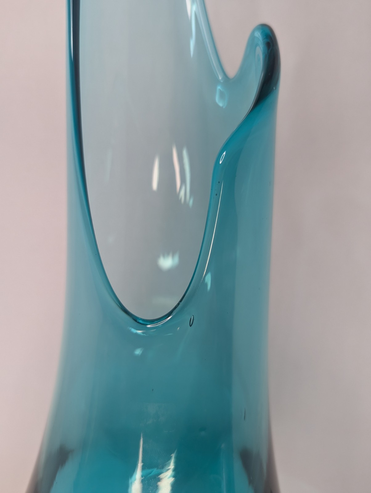 Vintage MCM Peacock Blue LE Smith Swung Vase Smoothie Pedestal ~20″