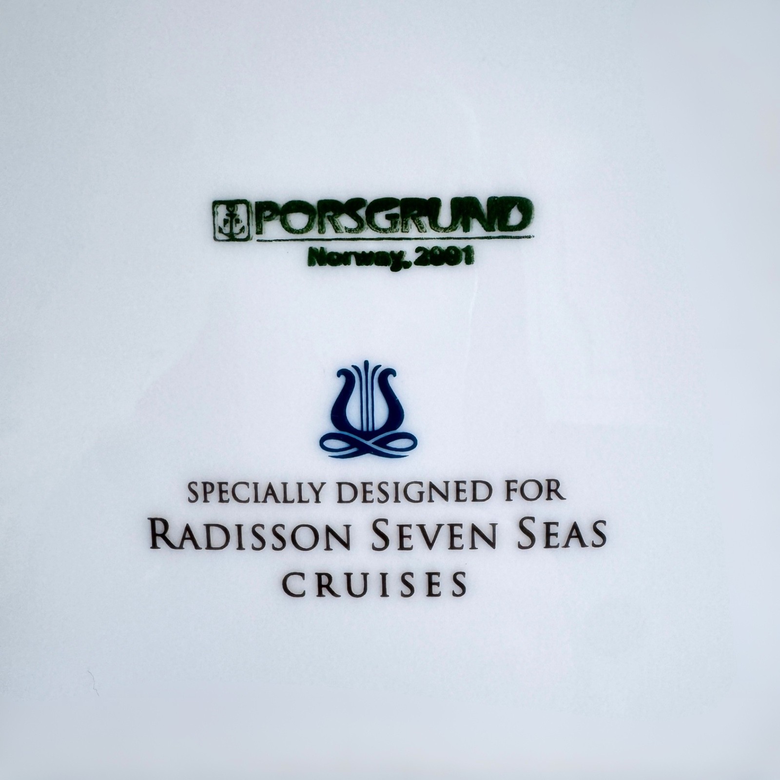 Porsgrund Norway Radisson Seven Seas Cruises 11 3/4″ Charger Dinner Plate