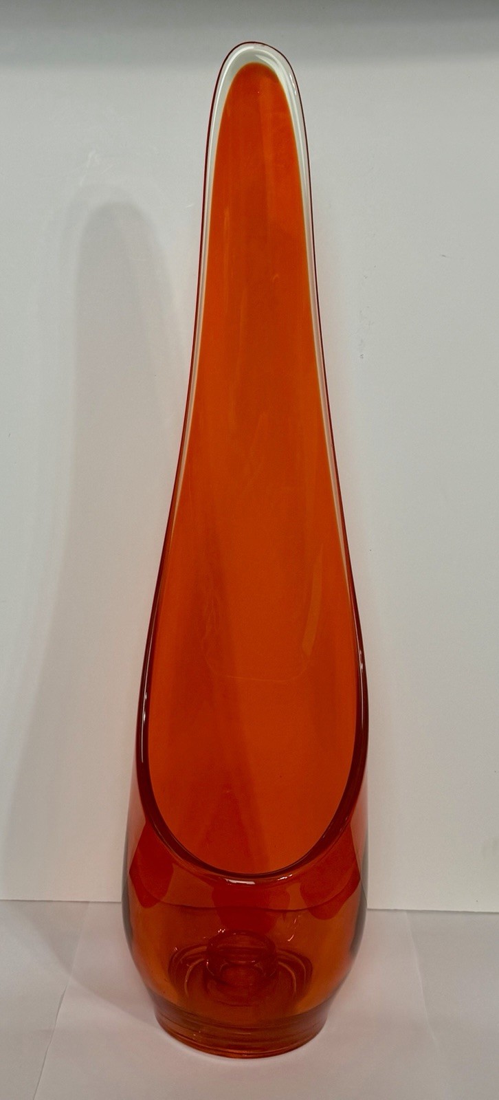 Viking Glass Persimmon Orange Taperglow Candle Holder Epic Series 16.5″ MCM