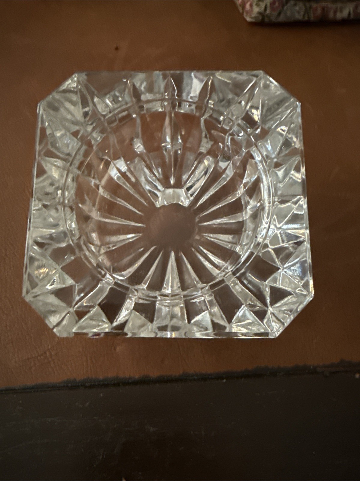 Mikasa Heavy Clear Lead Crystal Decorative Square Ashtray One Foot Australia