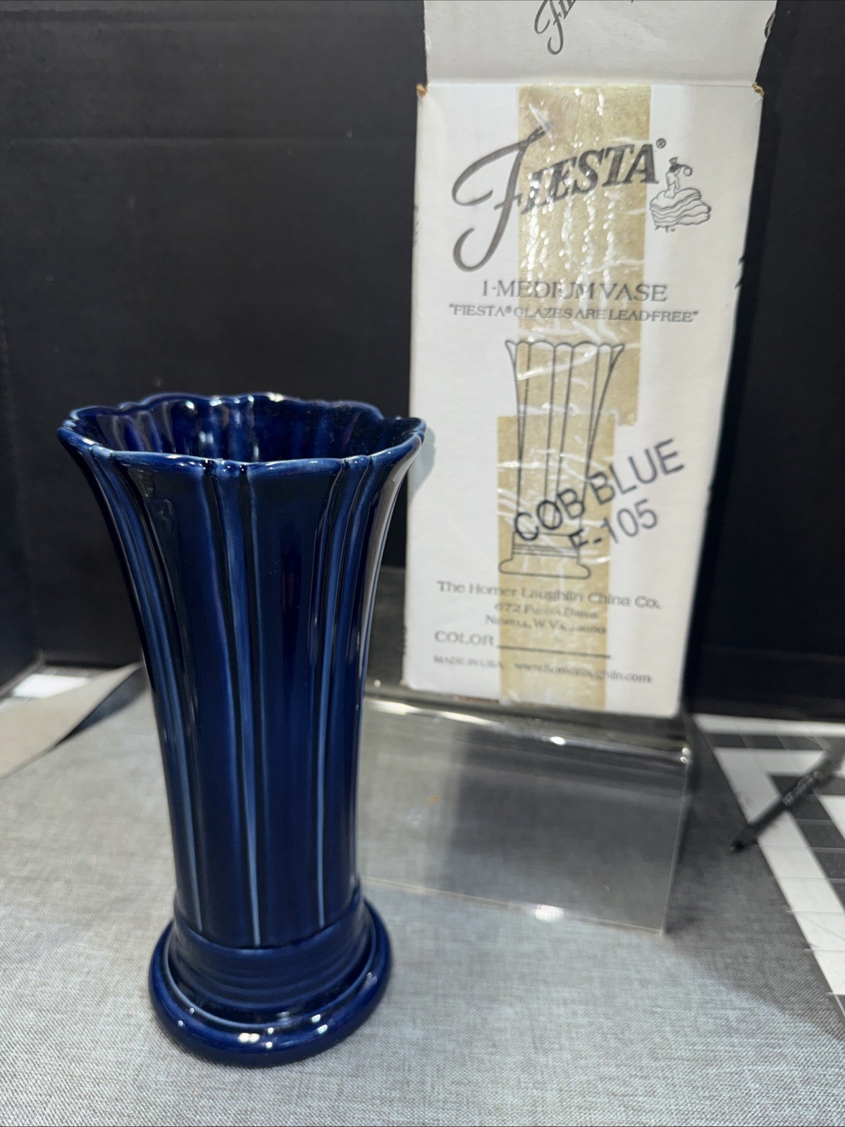 Fiesta Medium Flared Vase 9 5/8″ Fiestaware Cobalt- Read Description