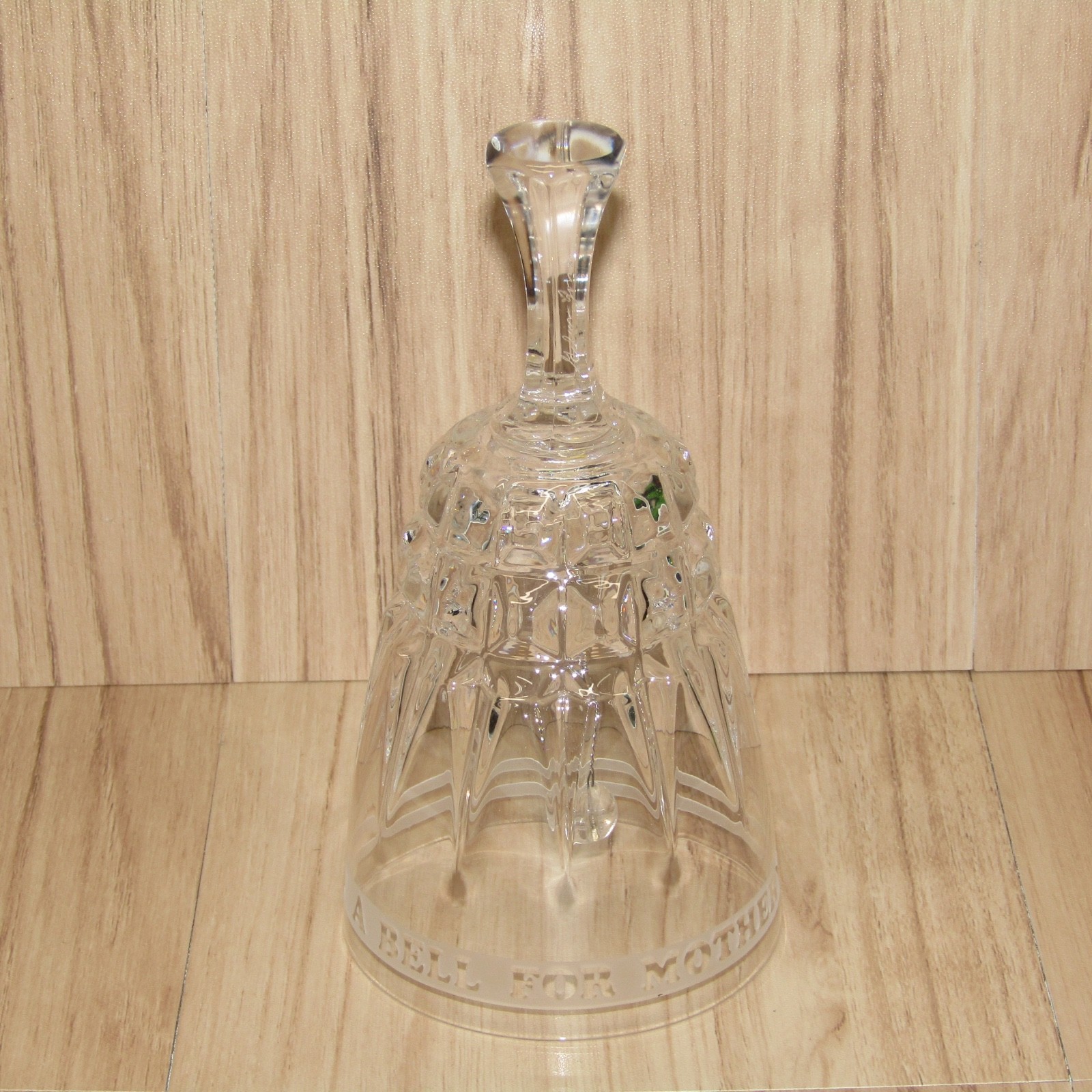 Vintage Crystal Clare A Bell For Mother 24% Lead Glass Cut Bell 6.5″ Tall