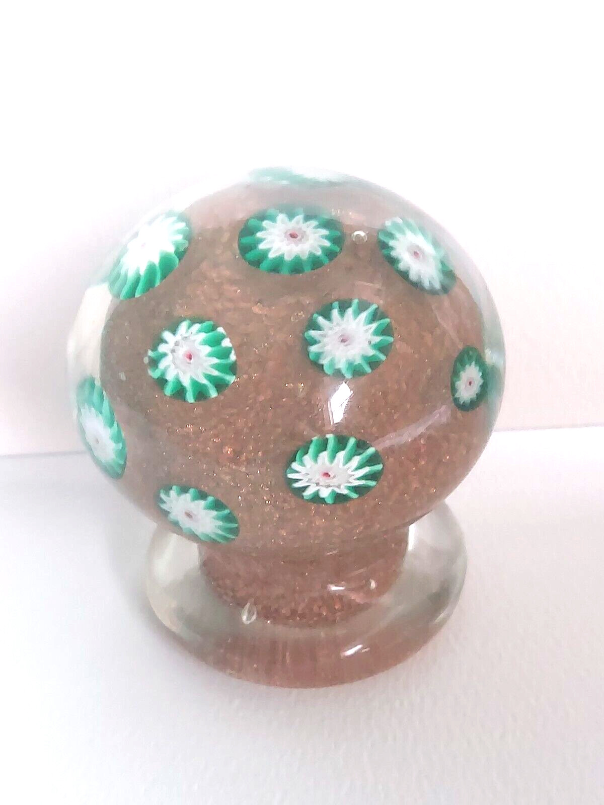 Vintage MURANO millefiori Cane Work ART GLASS PAPERWEIGHT Toso? Italy