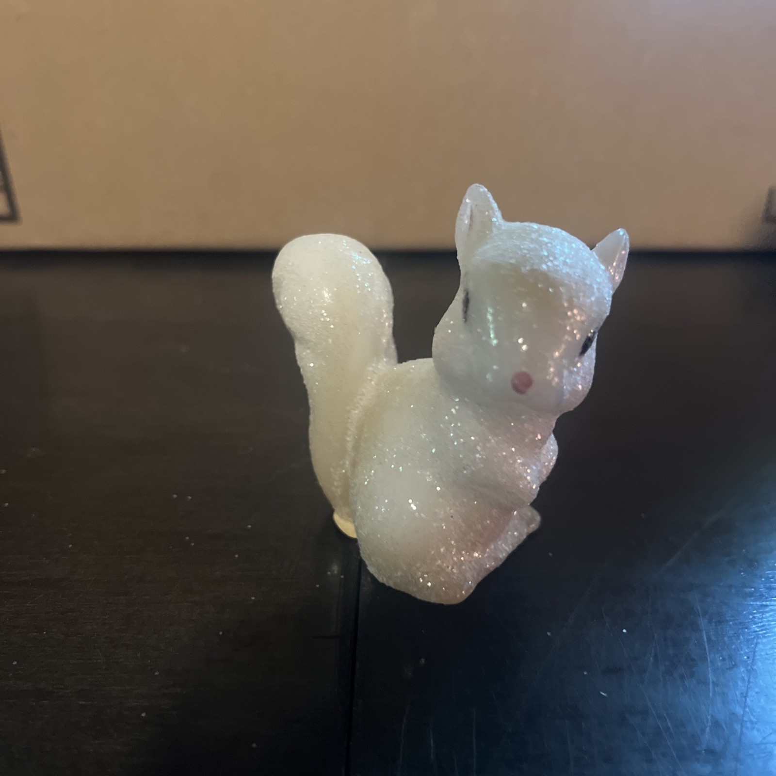 Fenton Glass Sugary Squirrel Hand Painted Signed