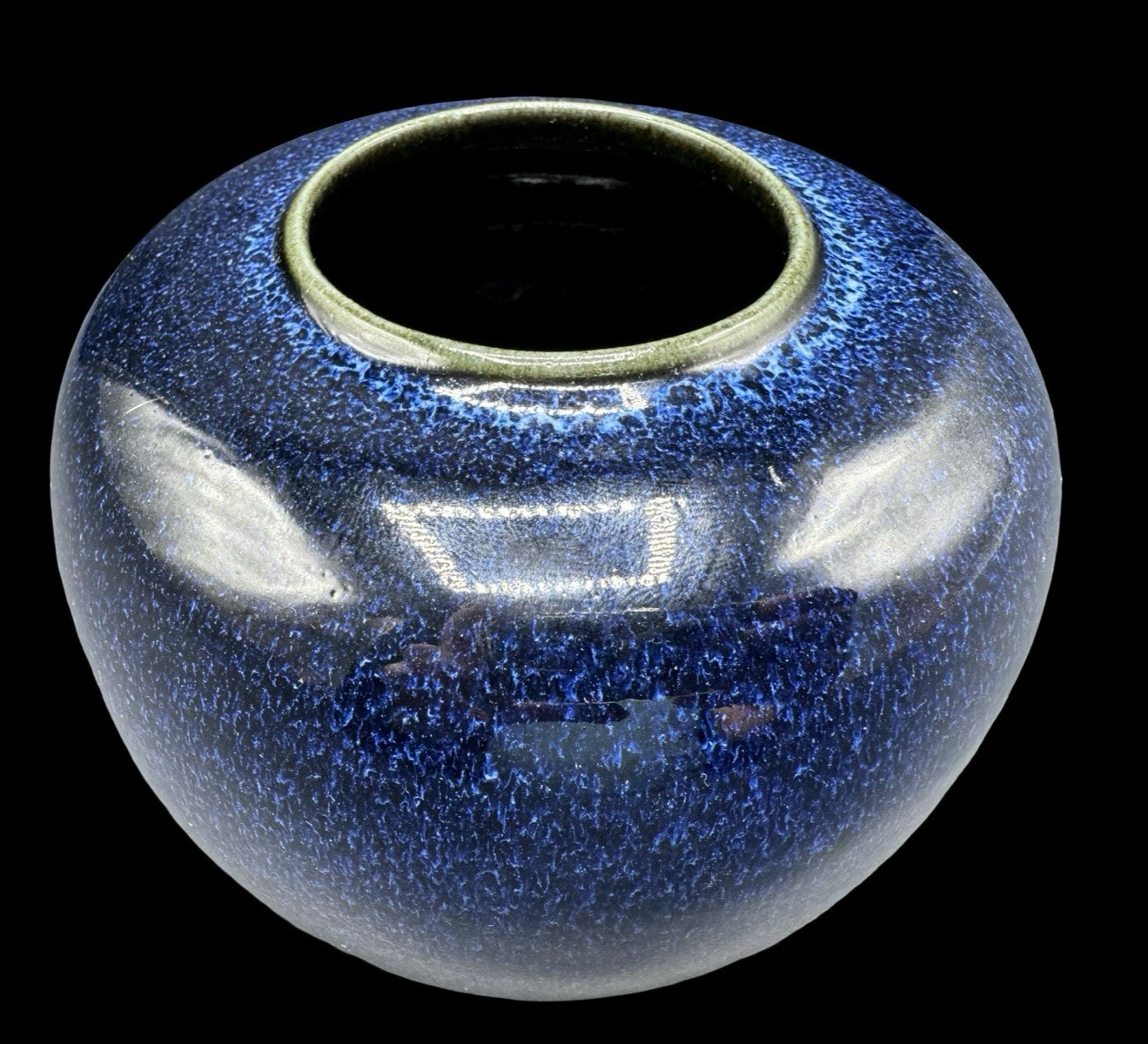 Yamayo Japan Japanese Studio Art Blue Vintage Pottery Vase 4.5″ Decor Ceramic