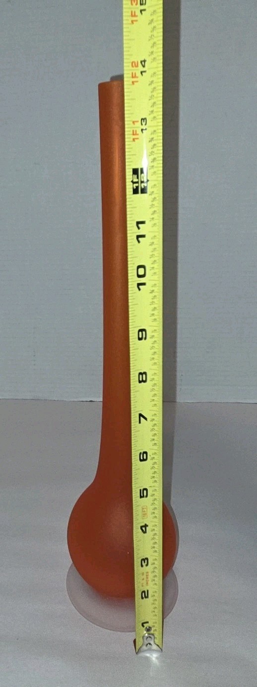 Art Glass Vase Pencil Neck Orange Satin Carlo Moretti Italy VTG Rosenthal Netter