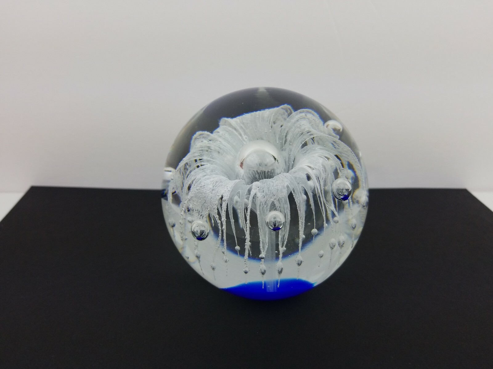 Vintage Paperweight Art Glass Hand Blown Glass Art Fireworks Flower