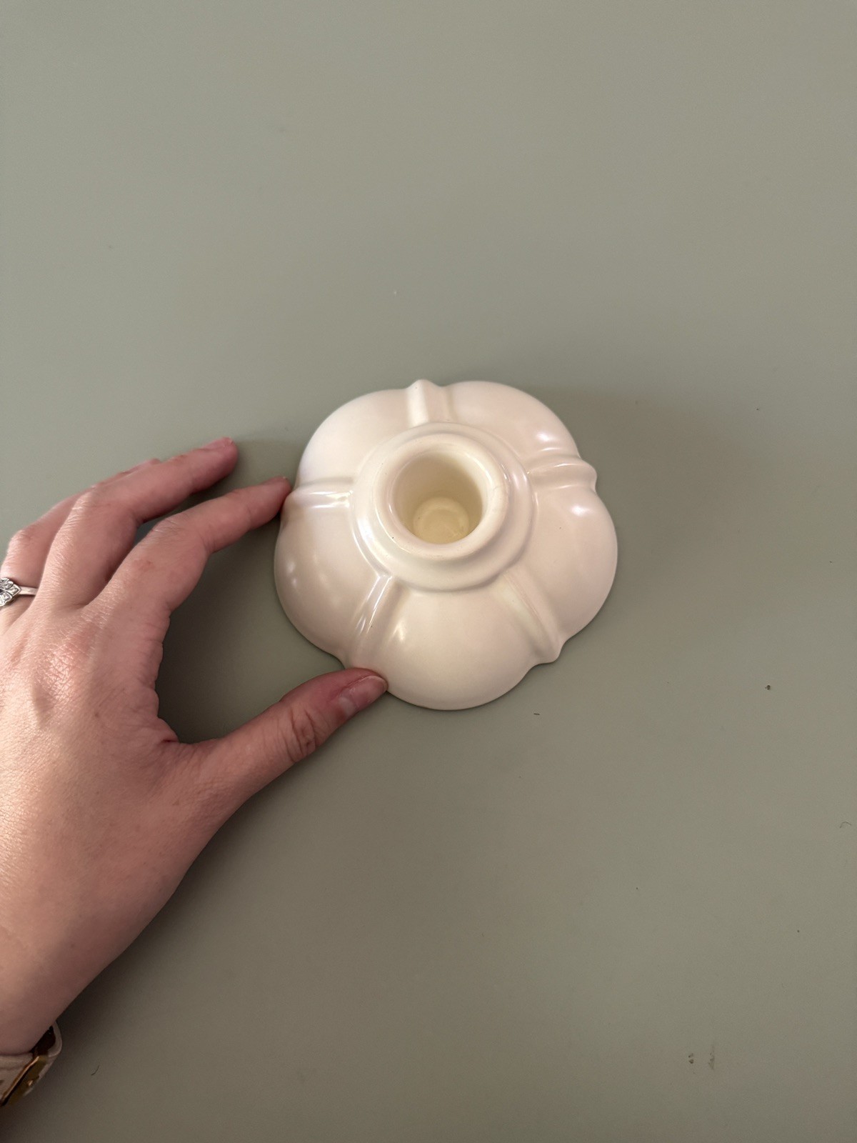 Gladding McBean Avalon Artware Candle Holder Ivory