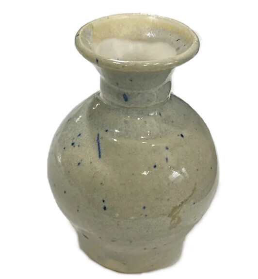 Bud Vase Artist Signed Speckled Home Mid Century Modern Decor 4.5″