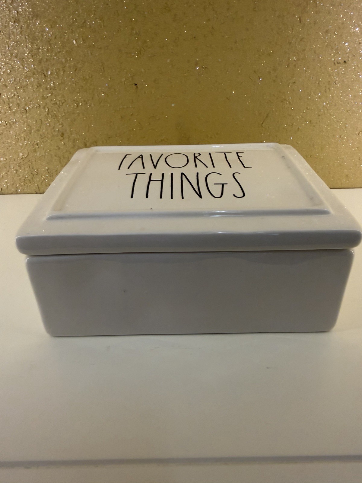 Rae Dunn Artisan Collection “Favorite Things” White Ceramic Trinket Box 6.5x5x3