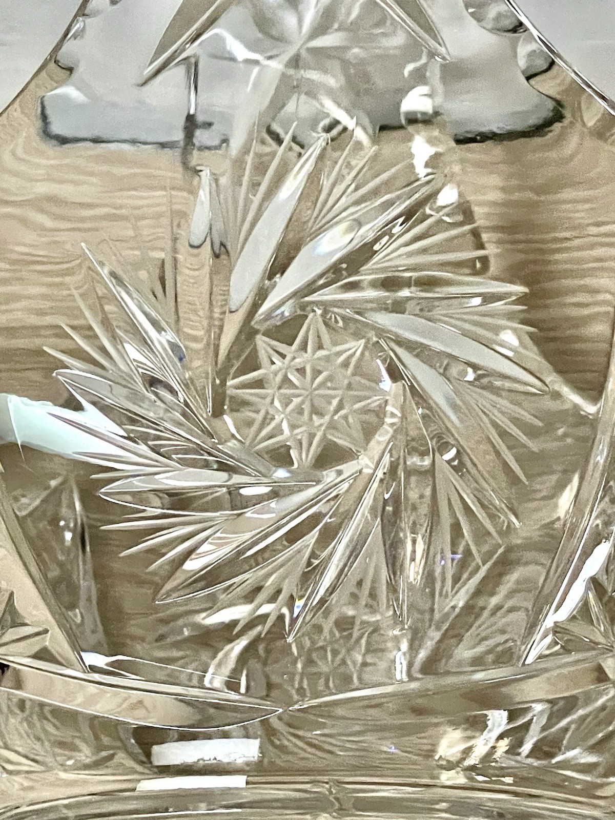 Vintage Eleanor Cut Lead Crystal Basket Fruit Bowl Centerpiece