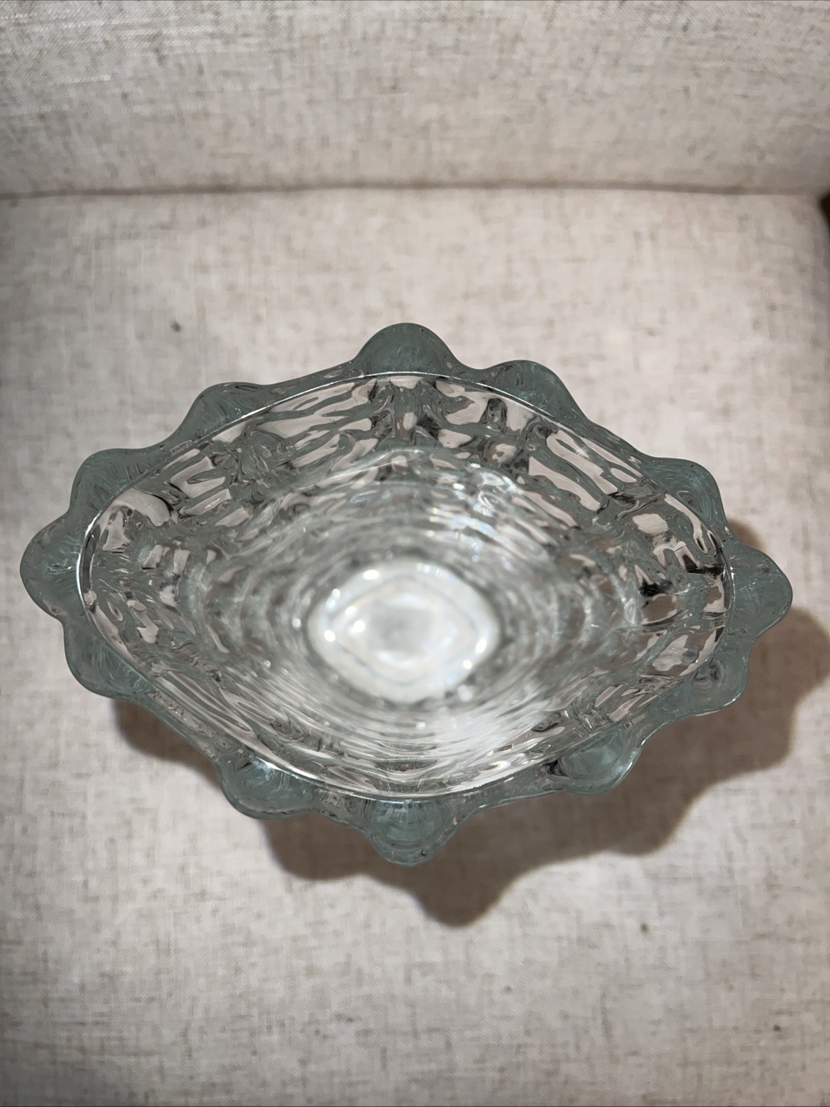 Mikasa Frostfire Crystal Base 9.5 Inches MCM Wavy Glass Beautiful Vase