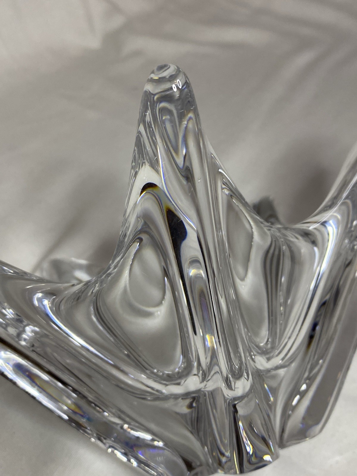 Vintage Daum & France 5 Point Star Crystal Vase Bowl